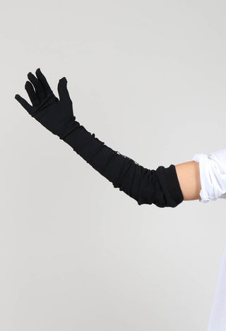 Long Jersey Gloves in Black