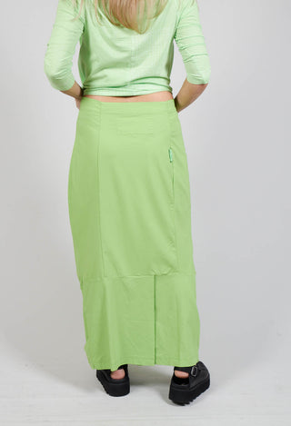 Long Jersey Pencil Skirt in Lime