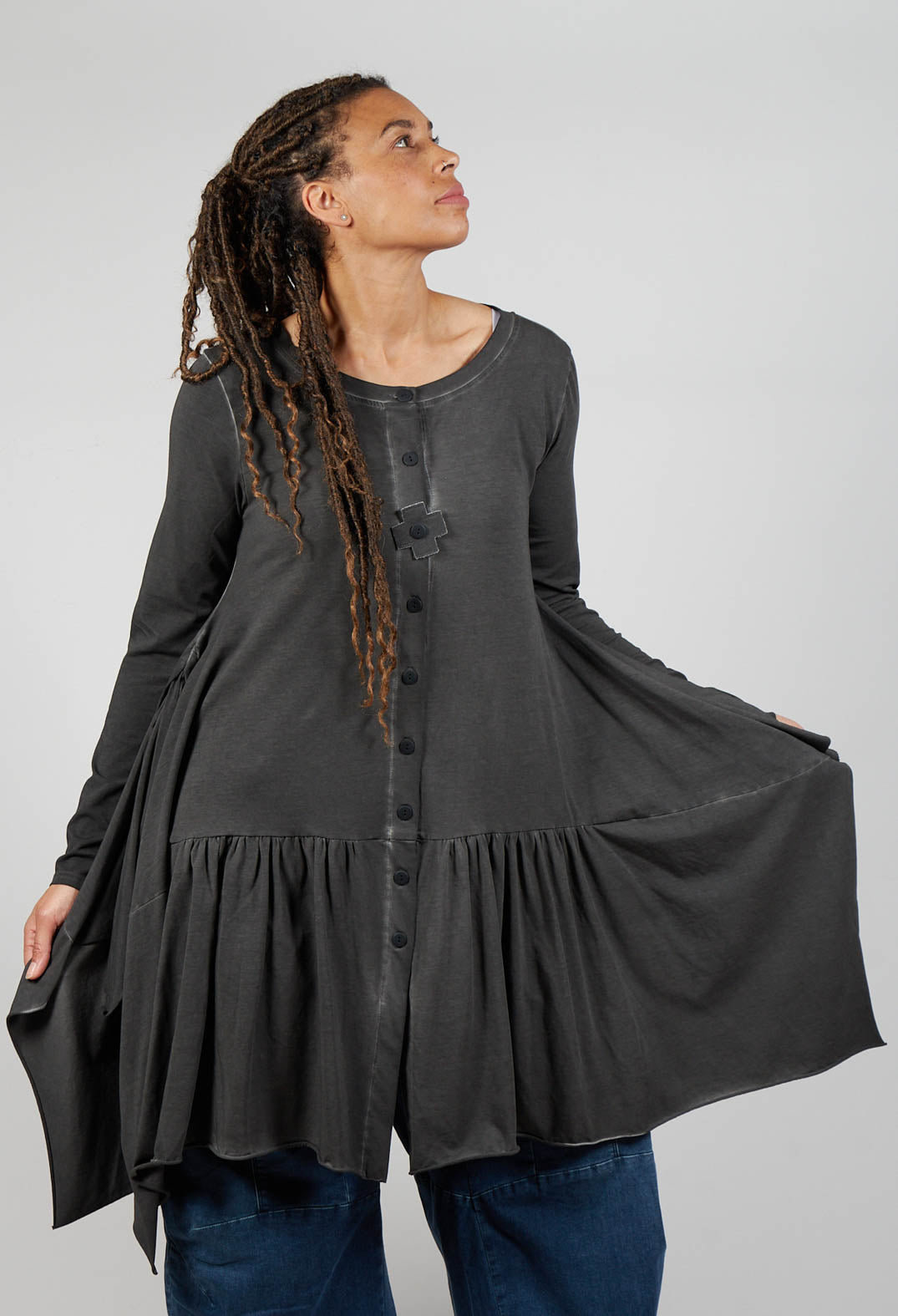 Long Ribbon Jacket in Asphalt