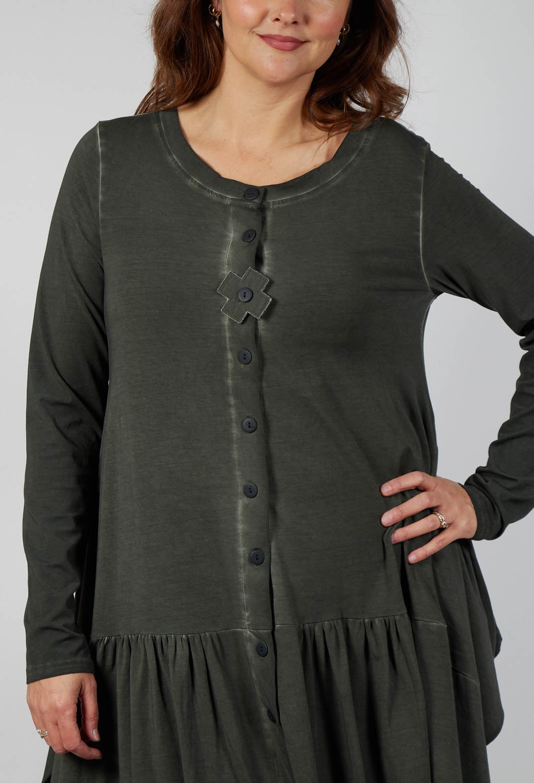 Long Ribbon Jacket in Olive