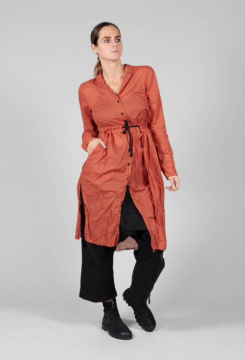 Long Sheer Shirt in Picante