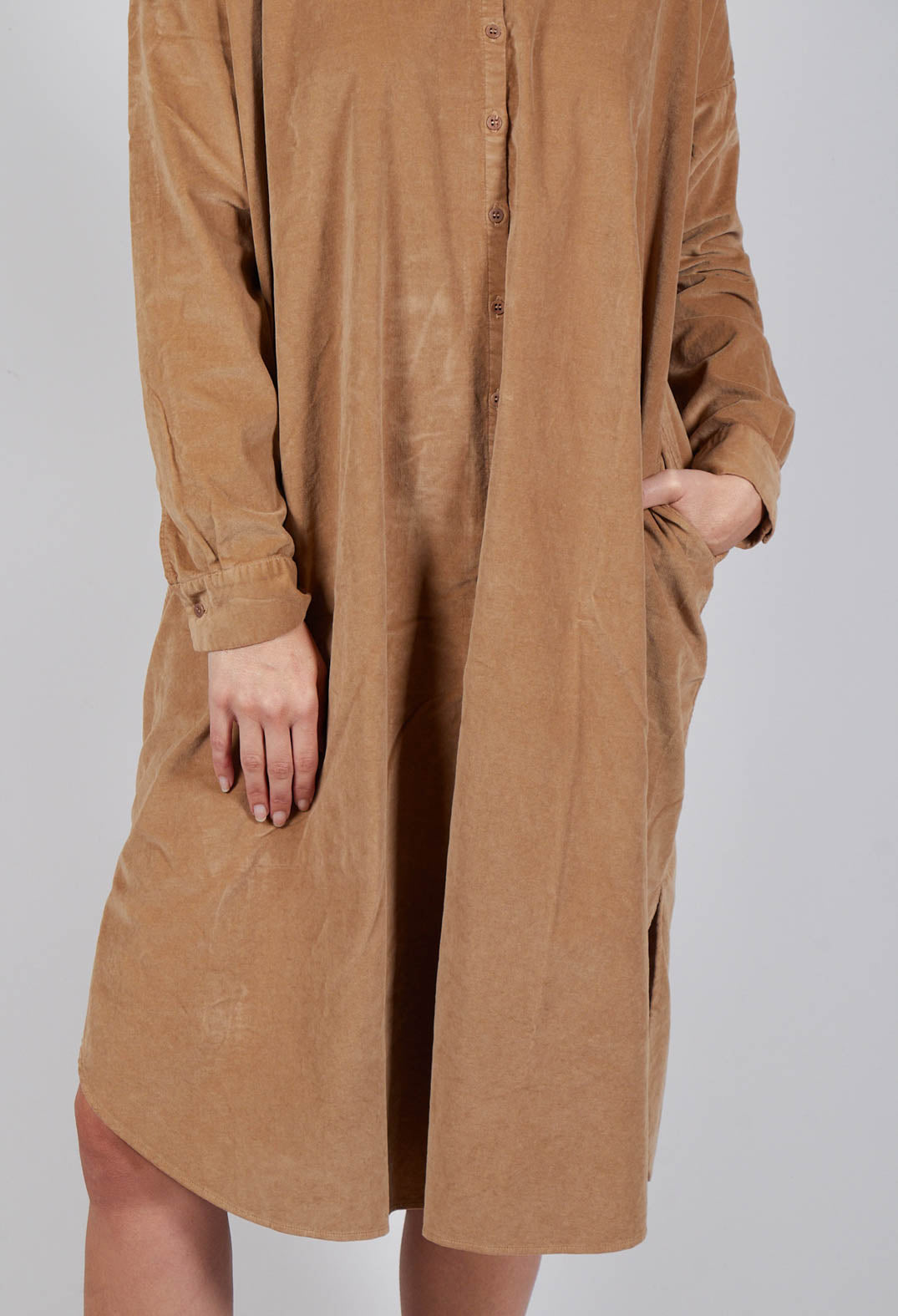 Long Shirt Dress V in Sugar