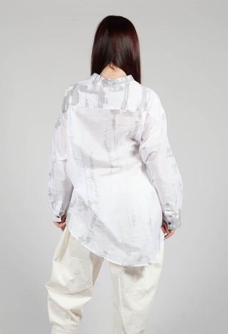 Long Shirt with Print in White