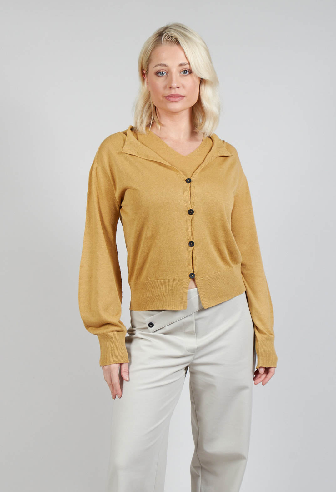 Long Sleeve Cardigan in Mustard