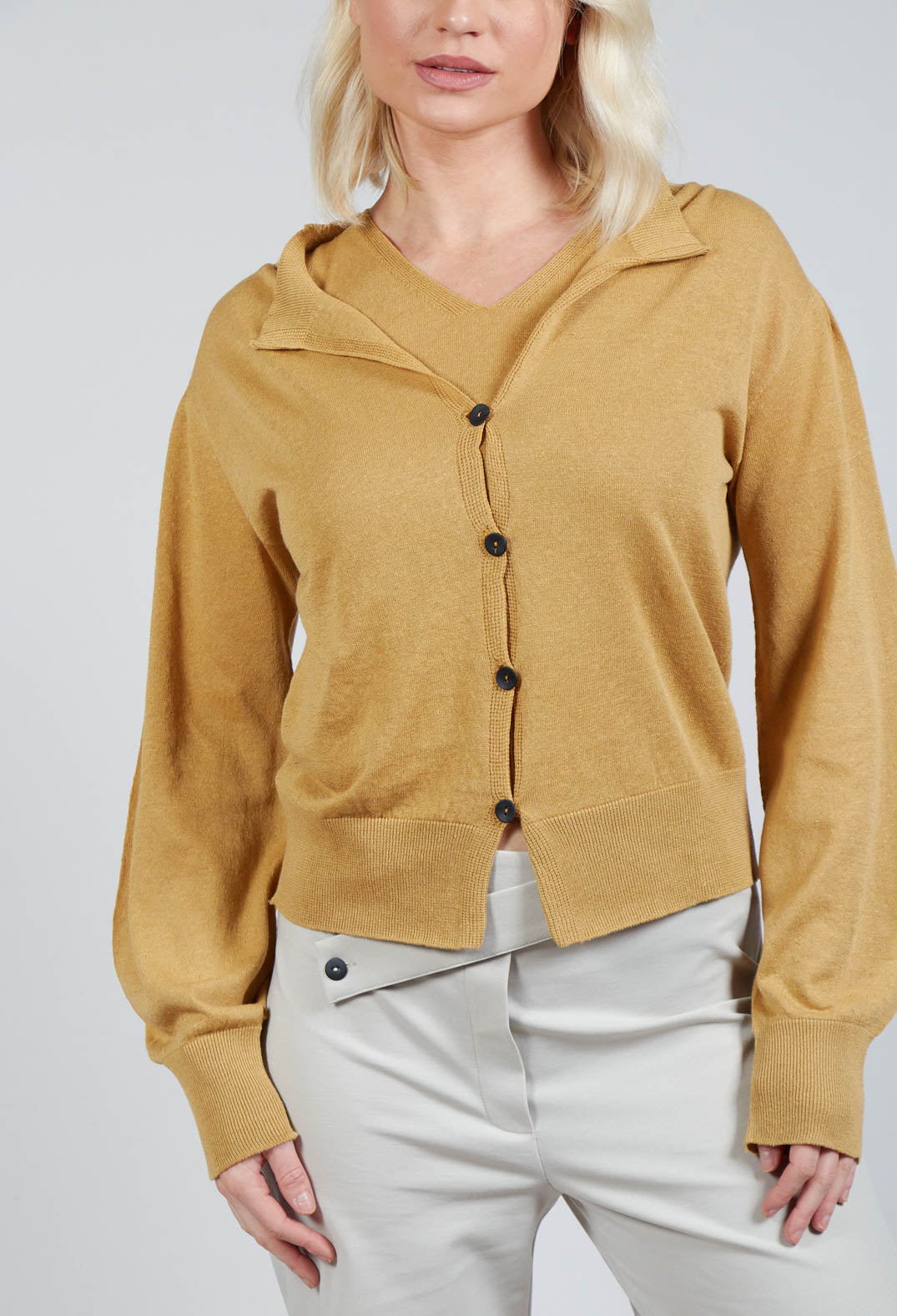 Long Sleeve Cardigan in Mustard