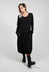 Long Sleeve Dress with Gathered Hem in Black