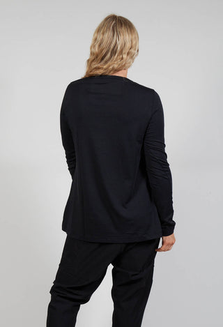 Long Sleeve Jersey Top in Black