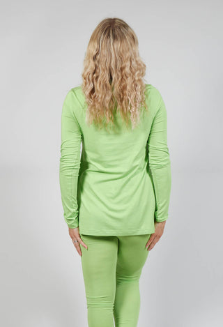 Long Sleeve Jersey Top in Lime