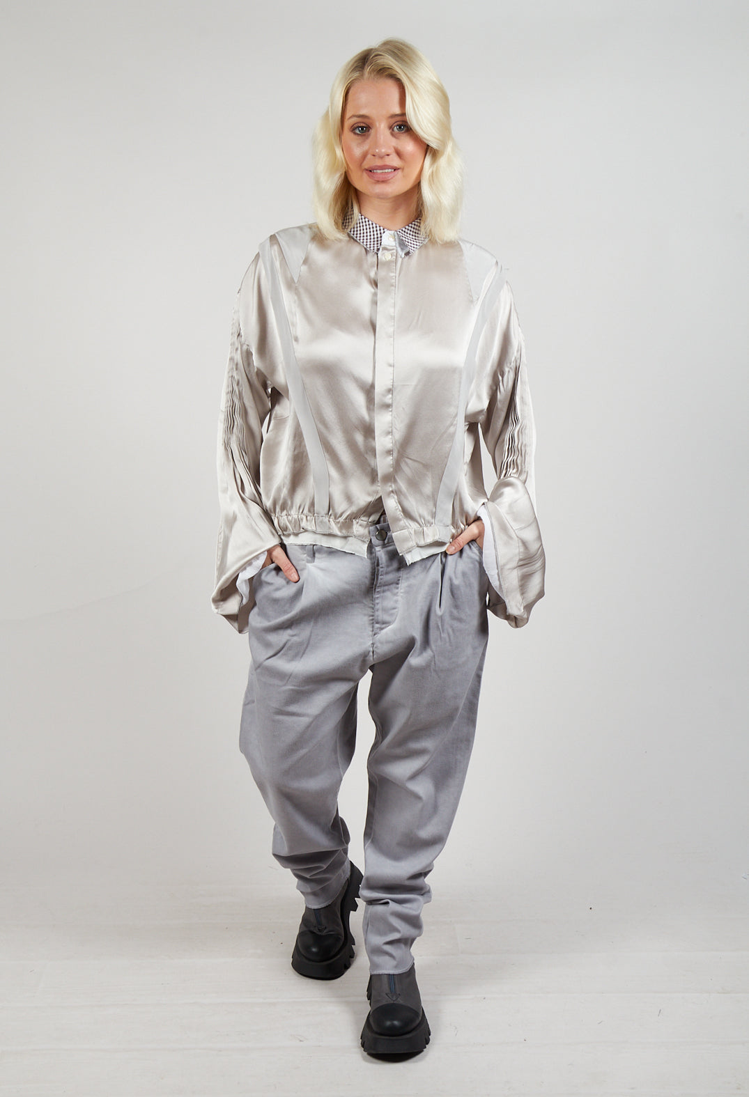 Long Sleeve Silk Shirt in Original
