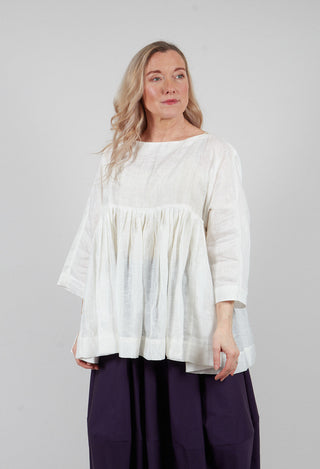 Long Sleeve Smock in Off White