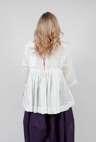 Long Sleeve Smock in Off White
