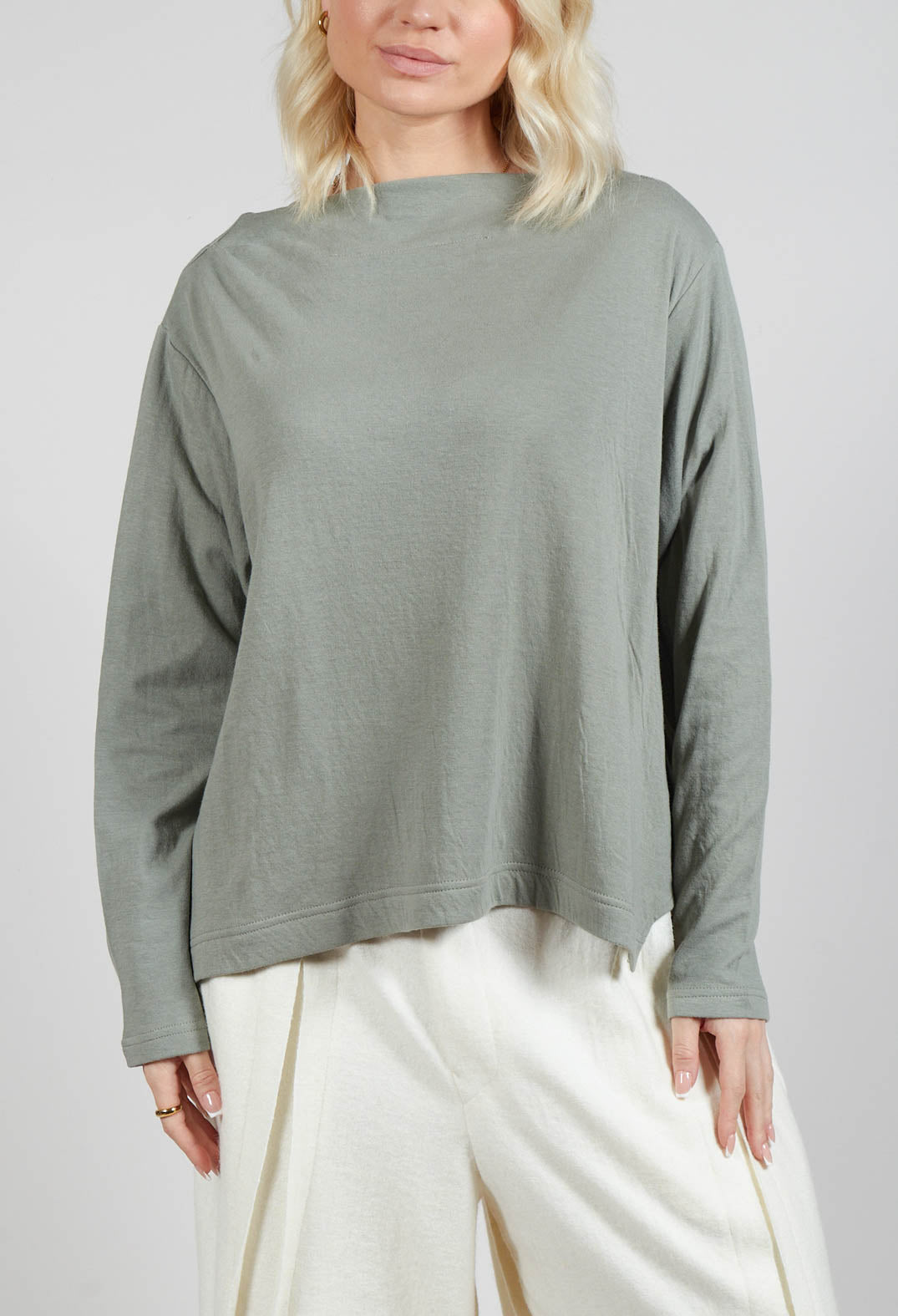 Long Sleeve Top in Light Grey
