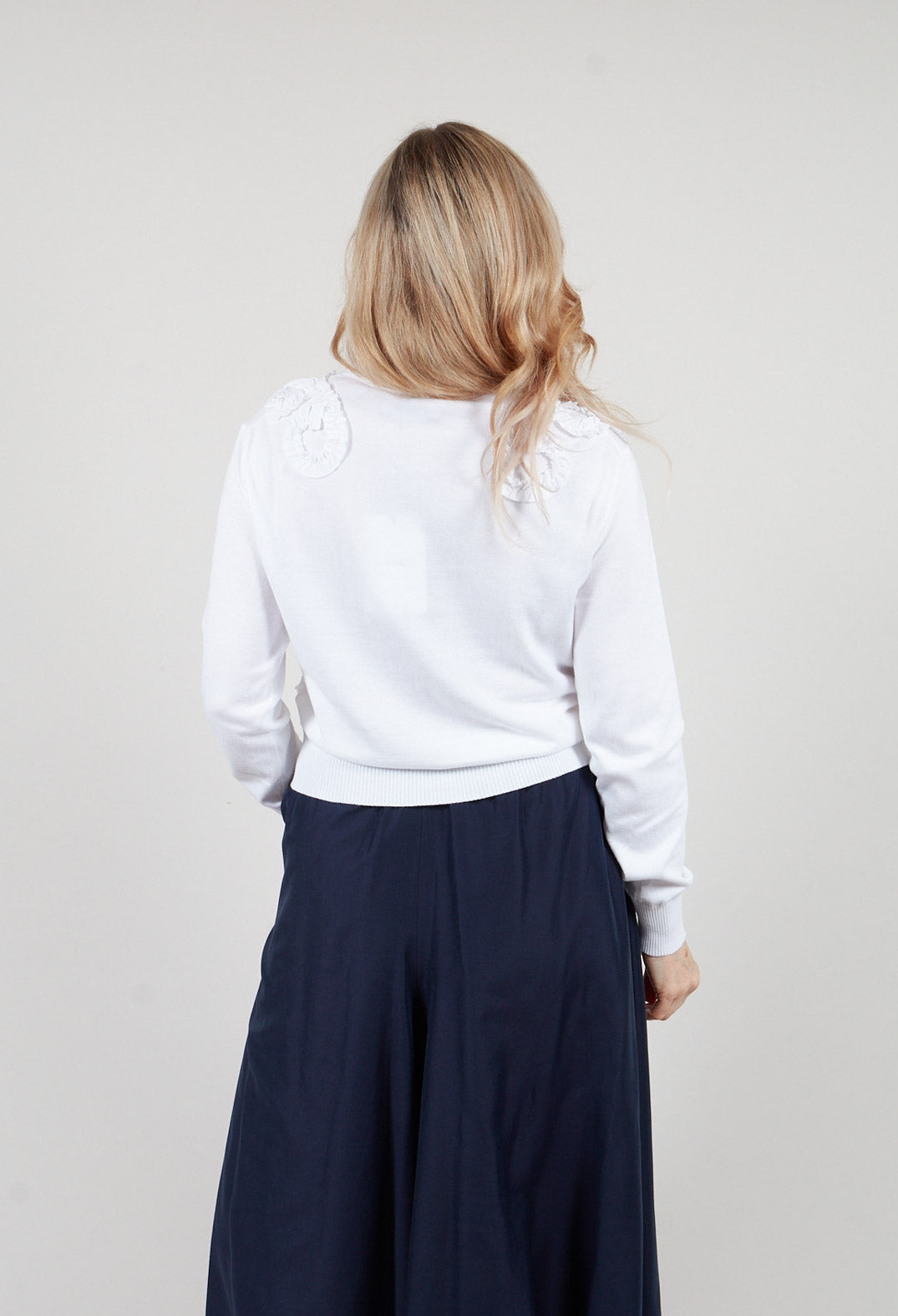 Long Sleeved Cardigan in Off White