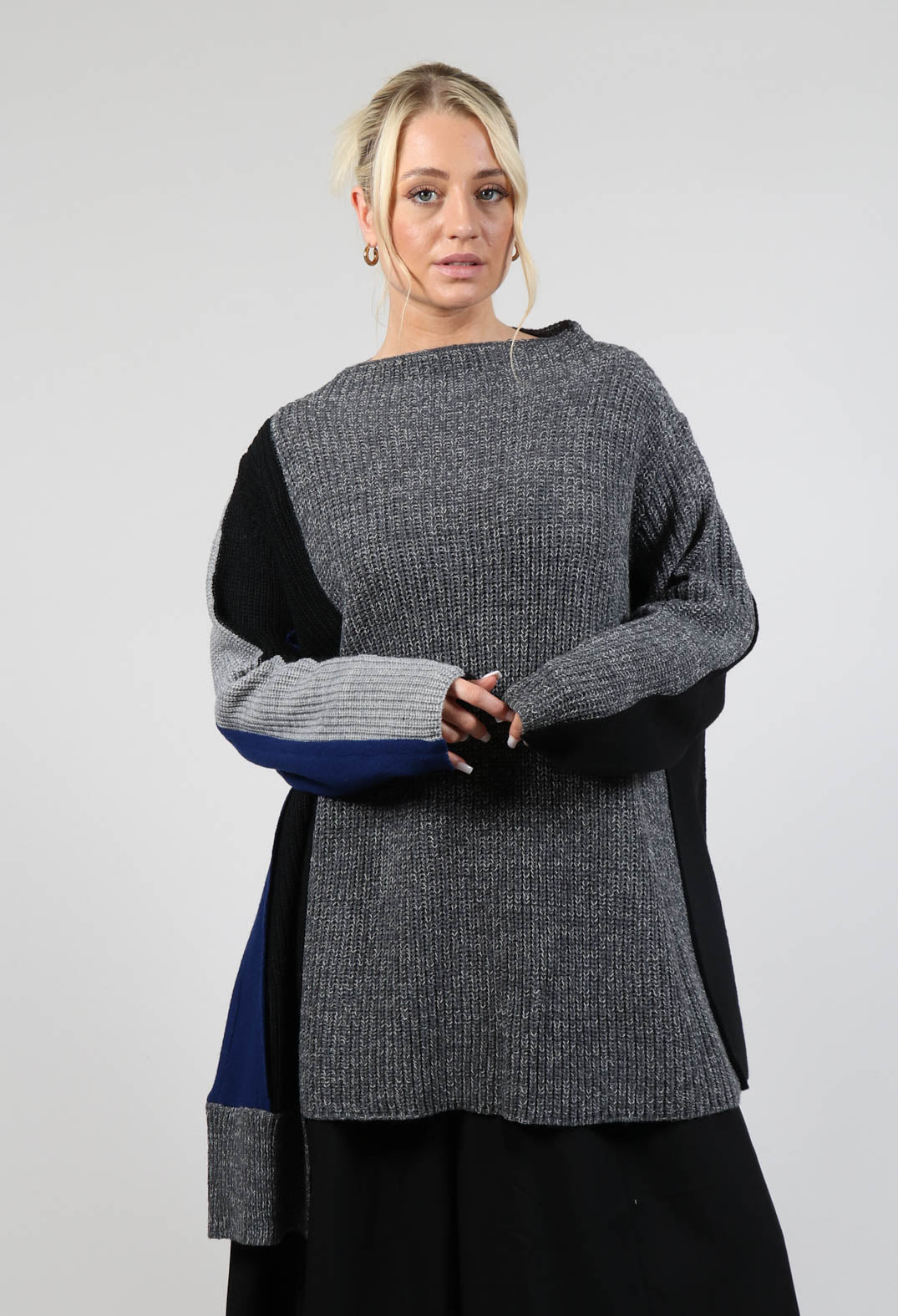 Longline Asymmetric Jumper in Grey