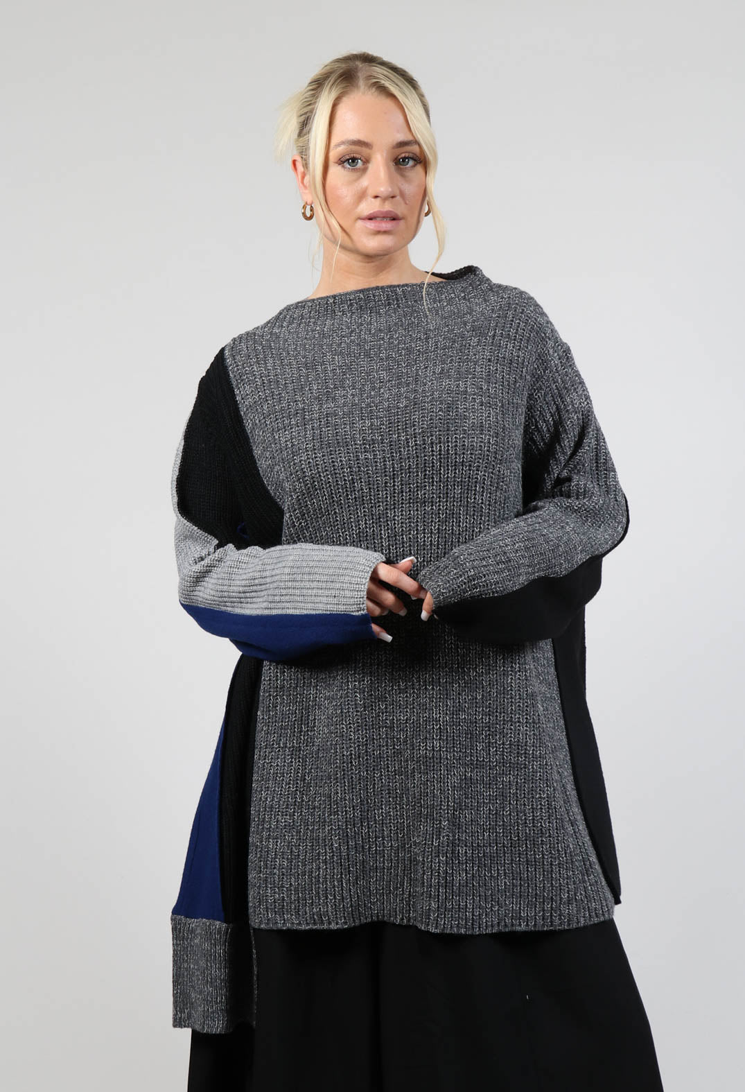 Longline Asymmetric Jumper In Grey – Olivia May, 44% OFF