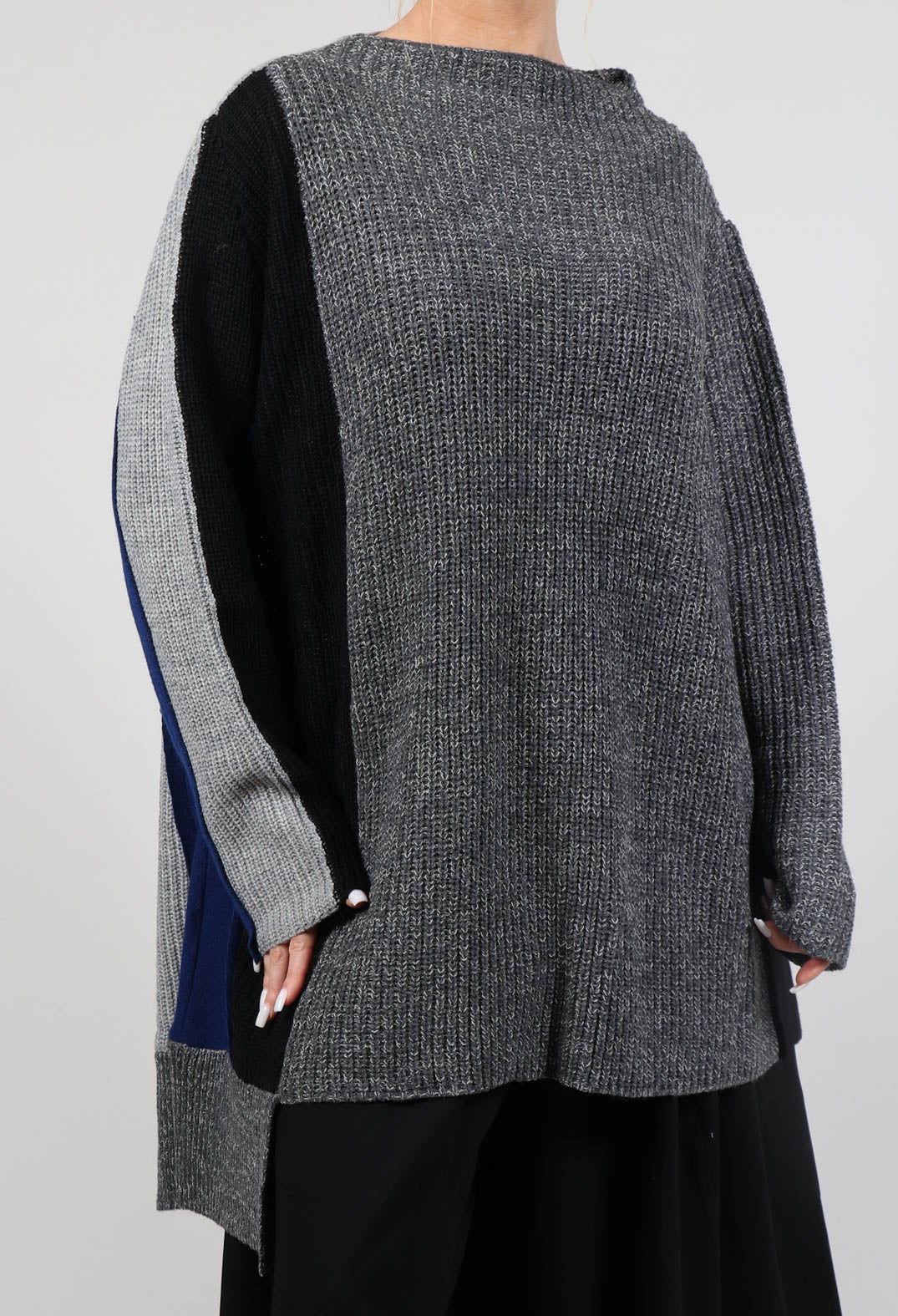 Longline Asymmetric Jumper in Grey