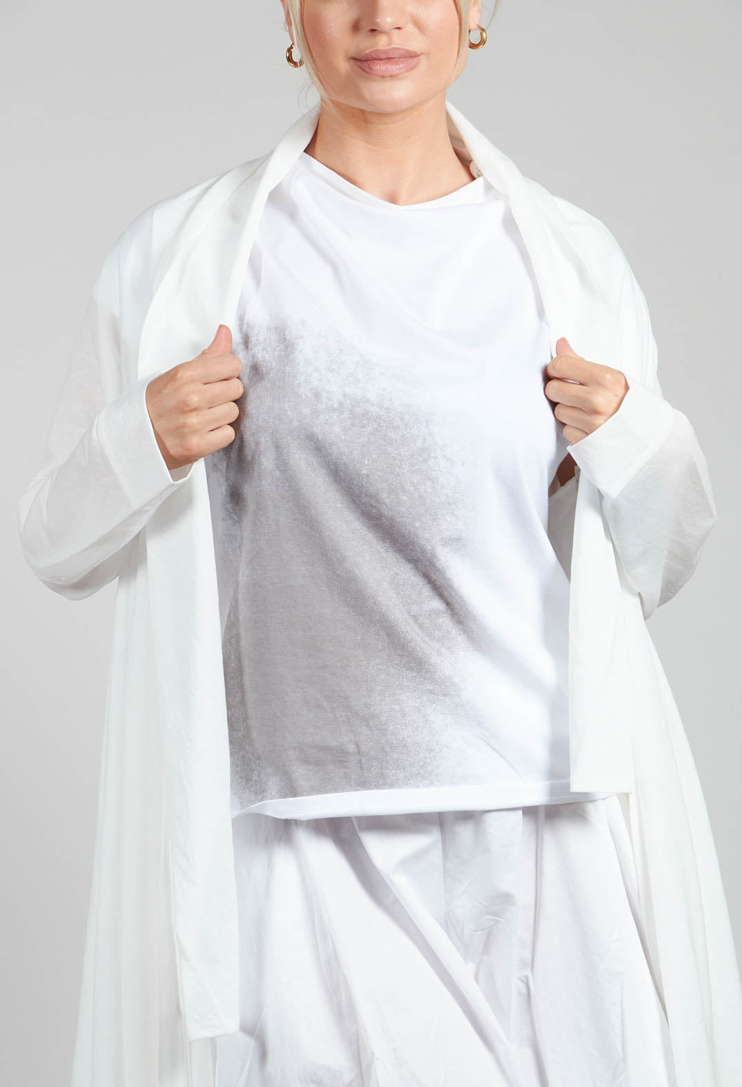 Longline Cardigan in White