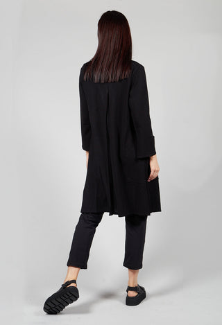 Longline Cardigan with Pockets in Black