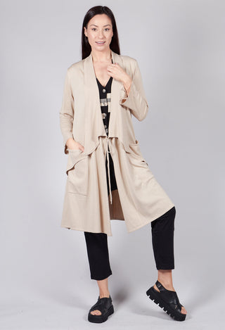 Longline Cardigan with Pockets in Sand