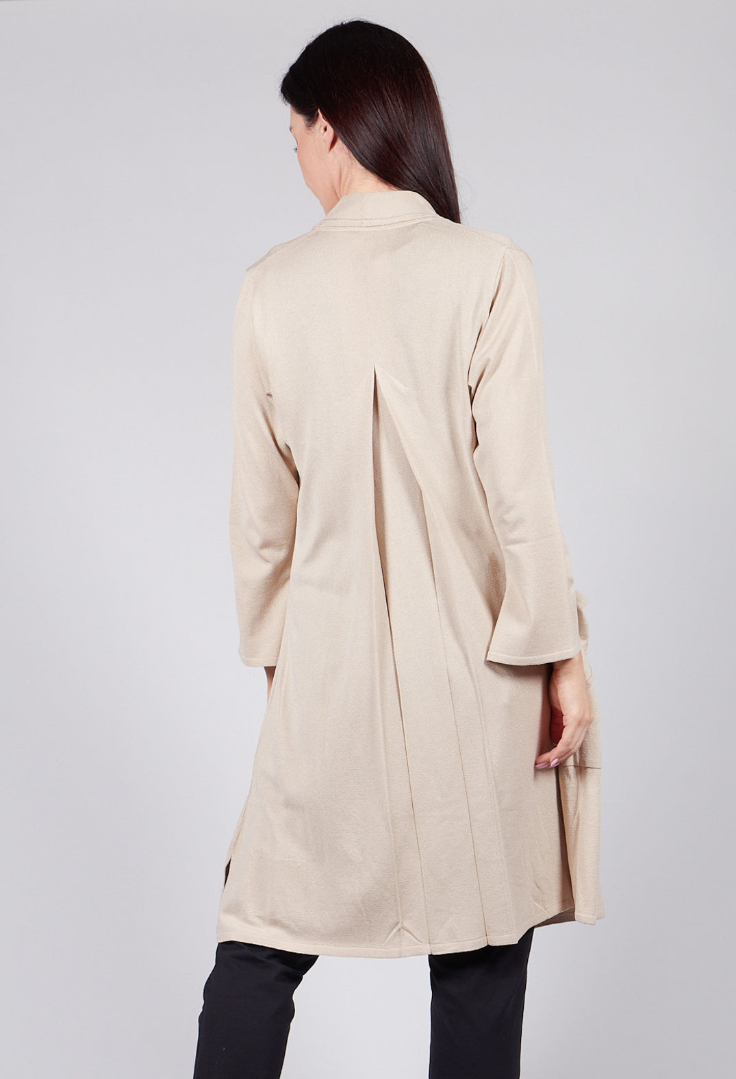 Longline Cardigan with Pockets in Sand