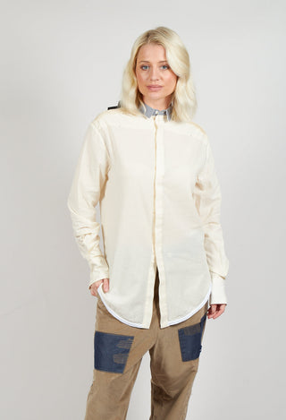 Longline Cotton Shirt in Cream