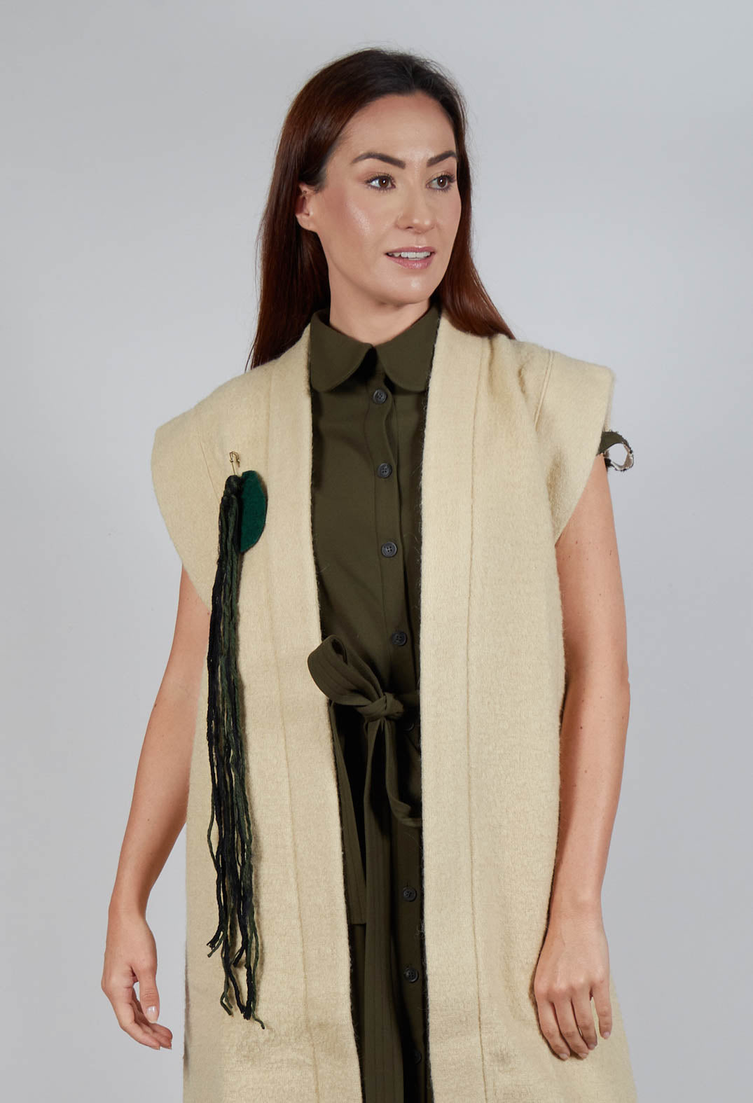 Longline Gilet in Buttermilk
