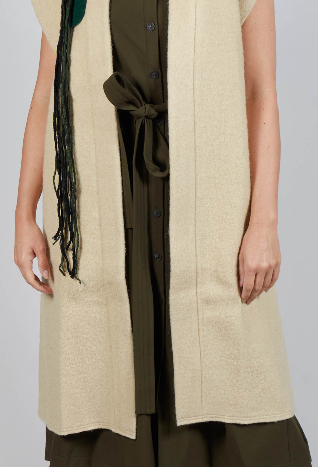 Longline Gilet in Buttermilk