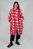 Longline Hooded Cardigan in Cardinal Bone Jacquard