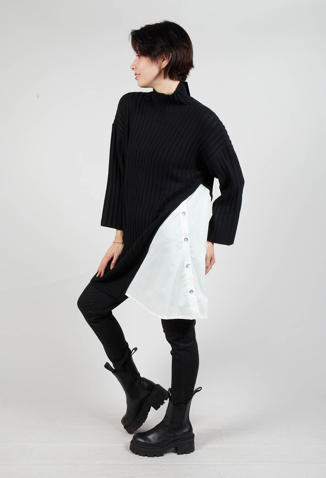 Black longline jumper deals