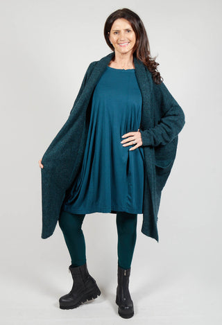 Longline Knitted Cardigan in Forest