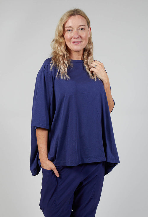 Longline Relaxed Fit Jersey Top in Azur
