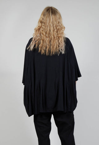 Longline Relaxed Fit Jersey Top in Black