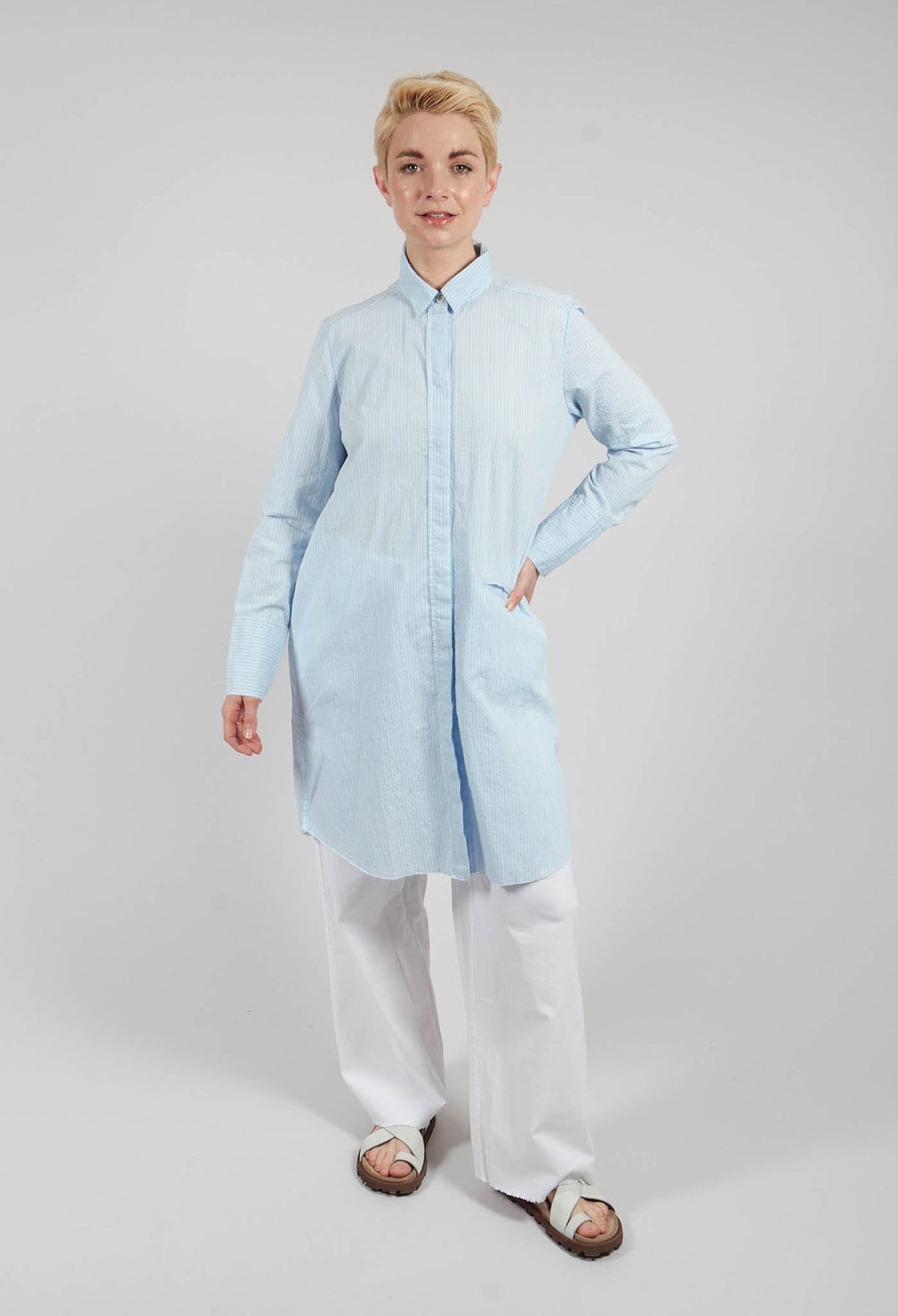 Longline Shirt in Stripe