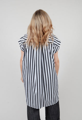 Longline Skirt in Rigato Nero