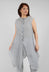 Longline Sleeveless Shirt in White Check