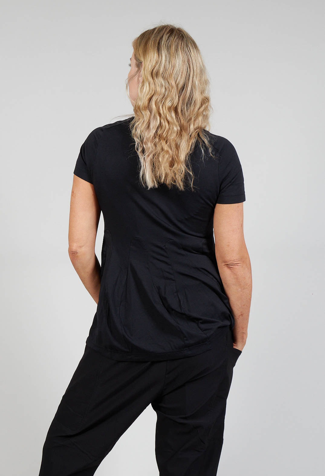 Longline T-Shirt in Black