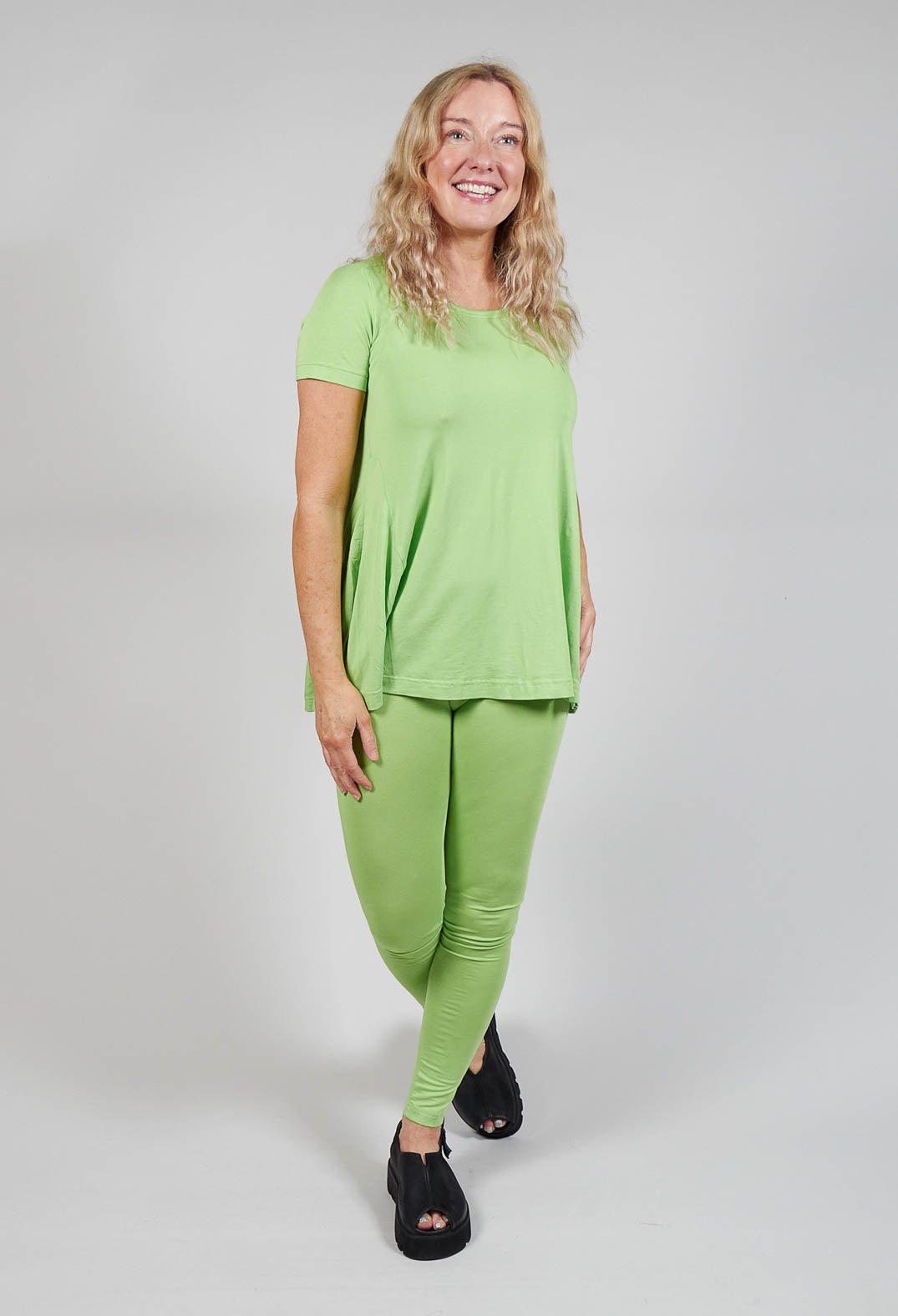 Longline T-Shirt in Lime