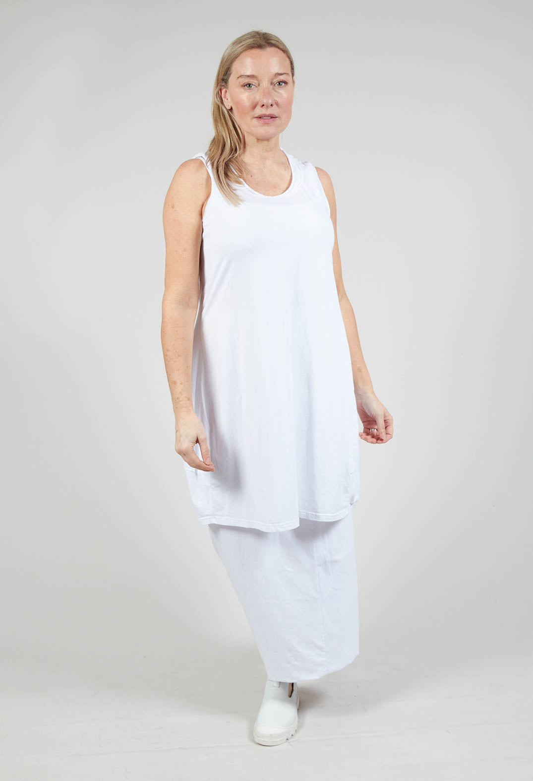 Longline Vest Top in White