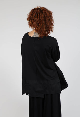 Loose Jersey Top in Black