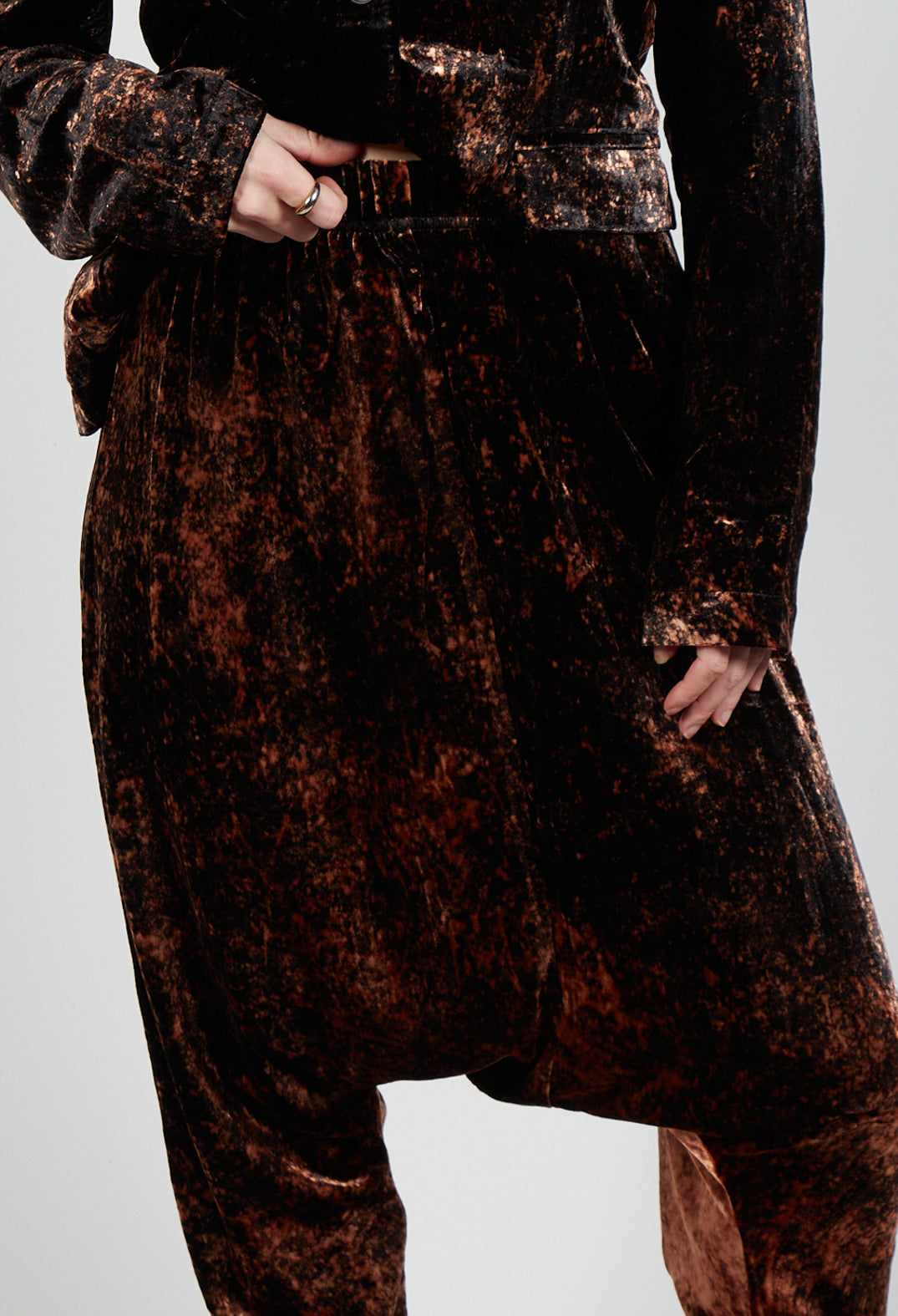 Loose Pull on Trousers in Batiked Caramel
