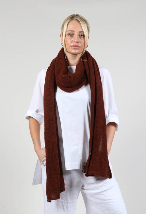 Loose Winter Knit Scarf in Cinnamon