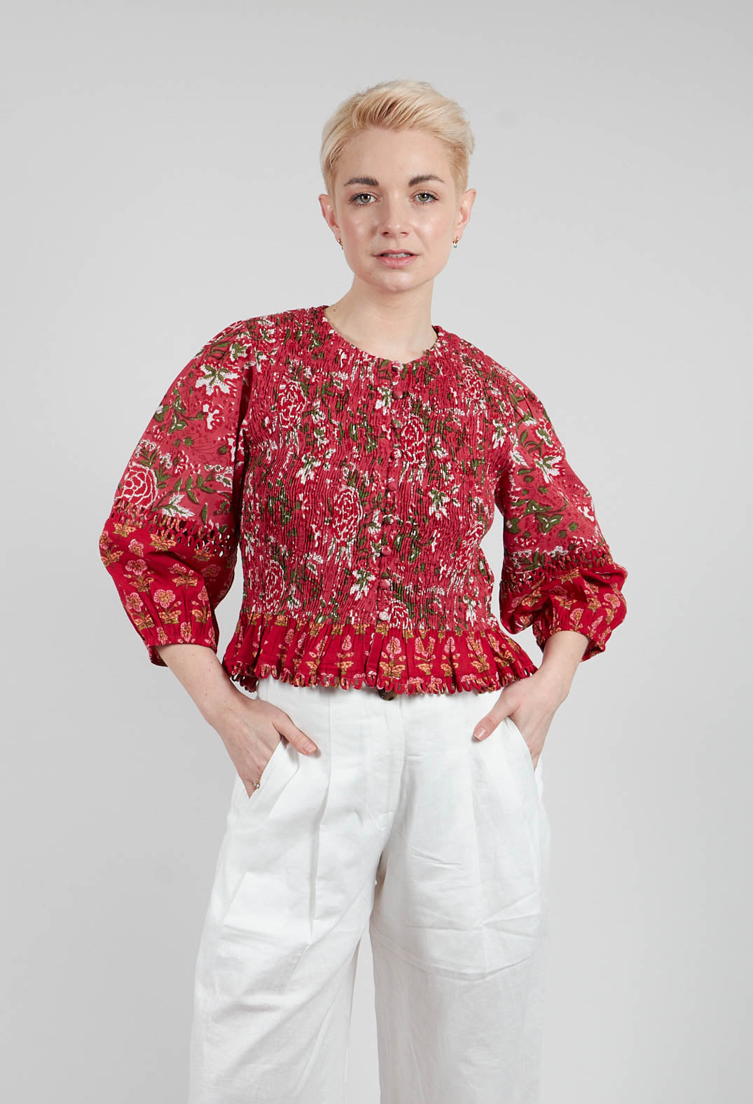 Losange Blouse in Rouge