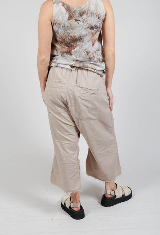 Low Crotch Pull on Trousers in Greige