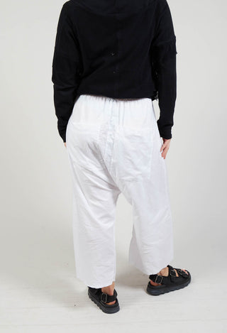 Low Crotch Pull on Trousers in White