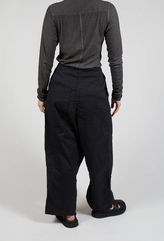 Low-Crotch Trousers in Black
