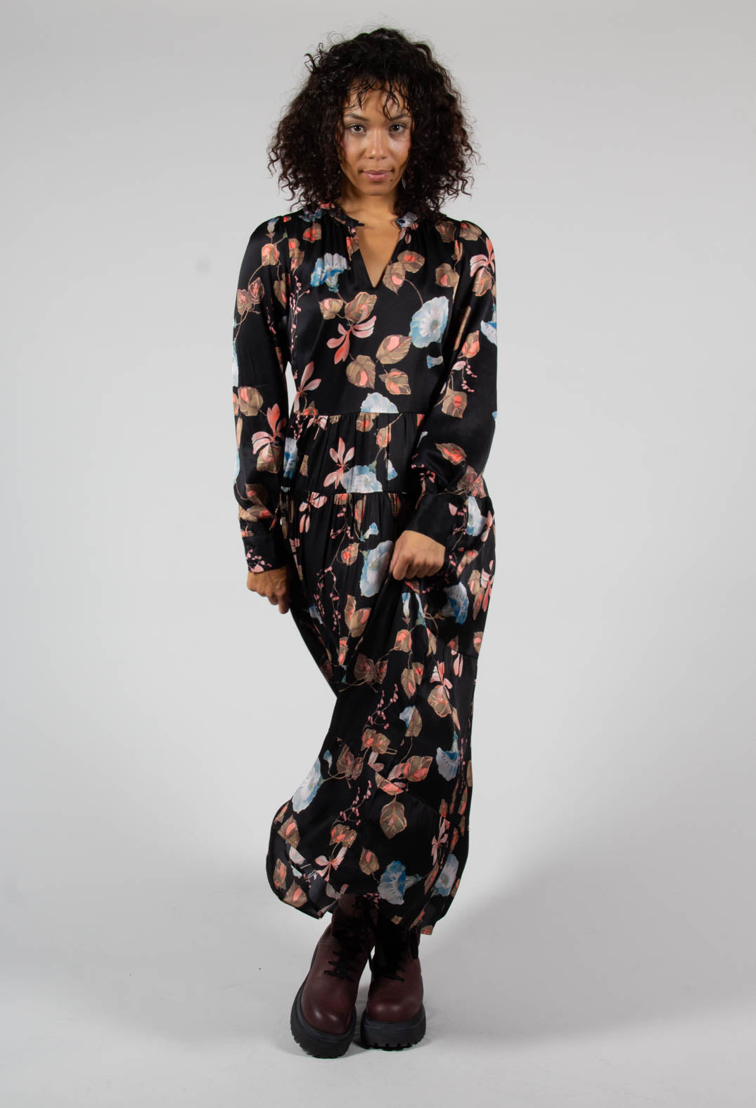 Seraphina Maxi Dress in Bindweed Coal