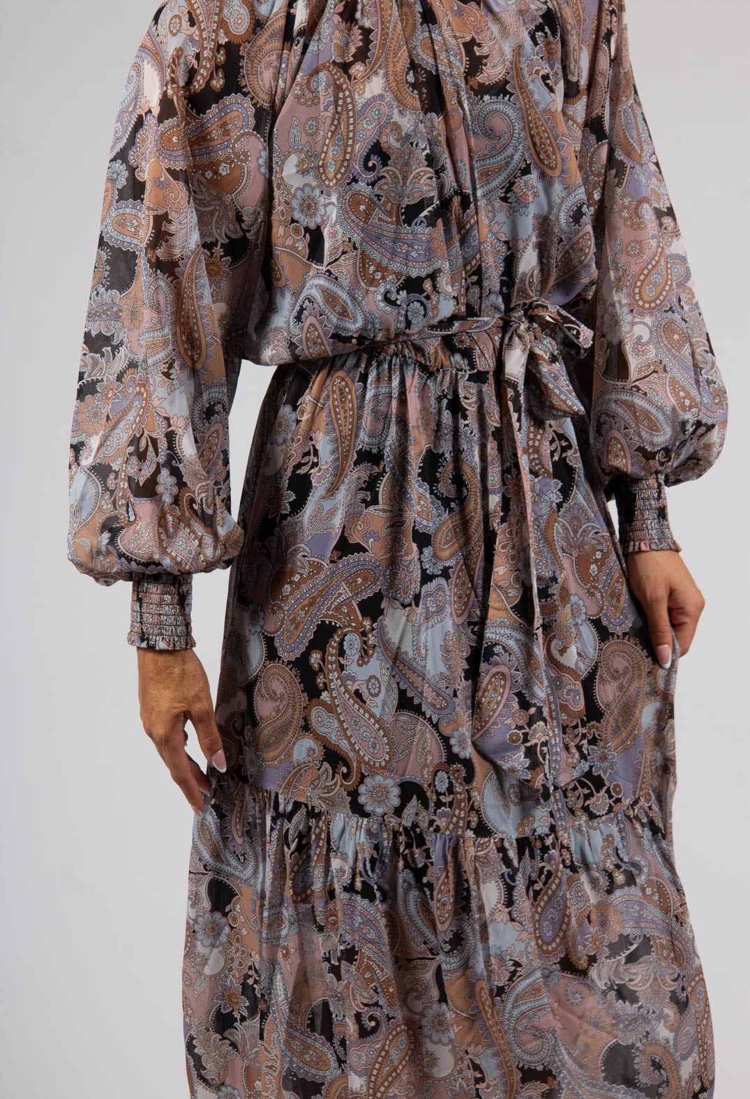 Hedwigh Dress in Paisley Coal