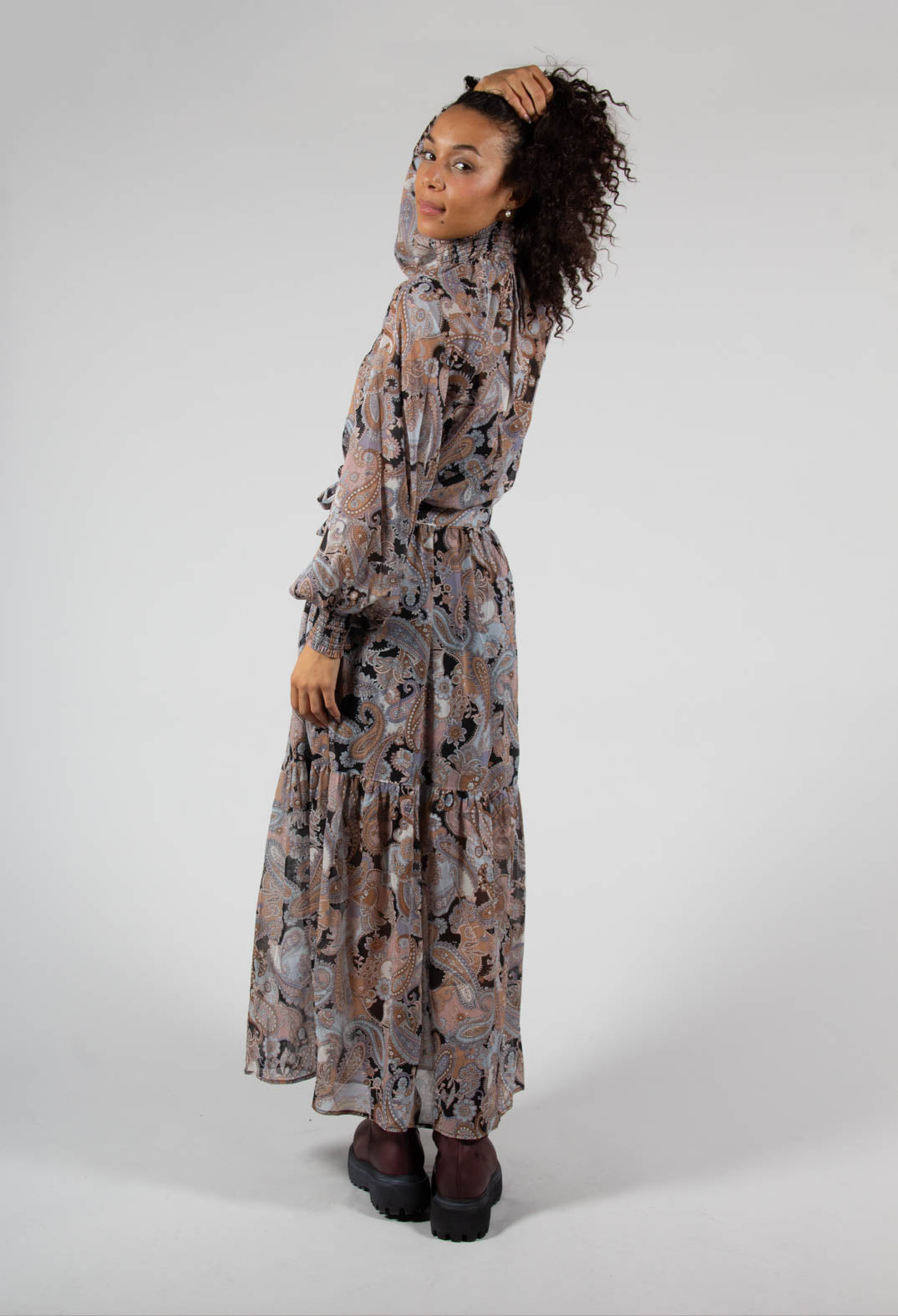 Hedwigh Dress in Paisley Coal