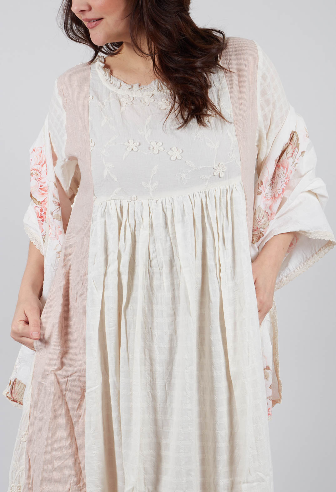 Maina Dress in Broderie Ecru