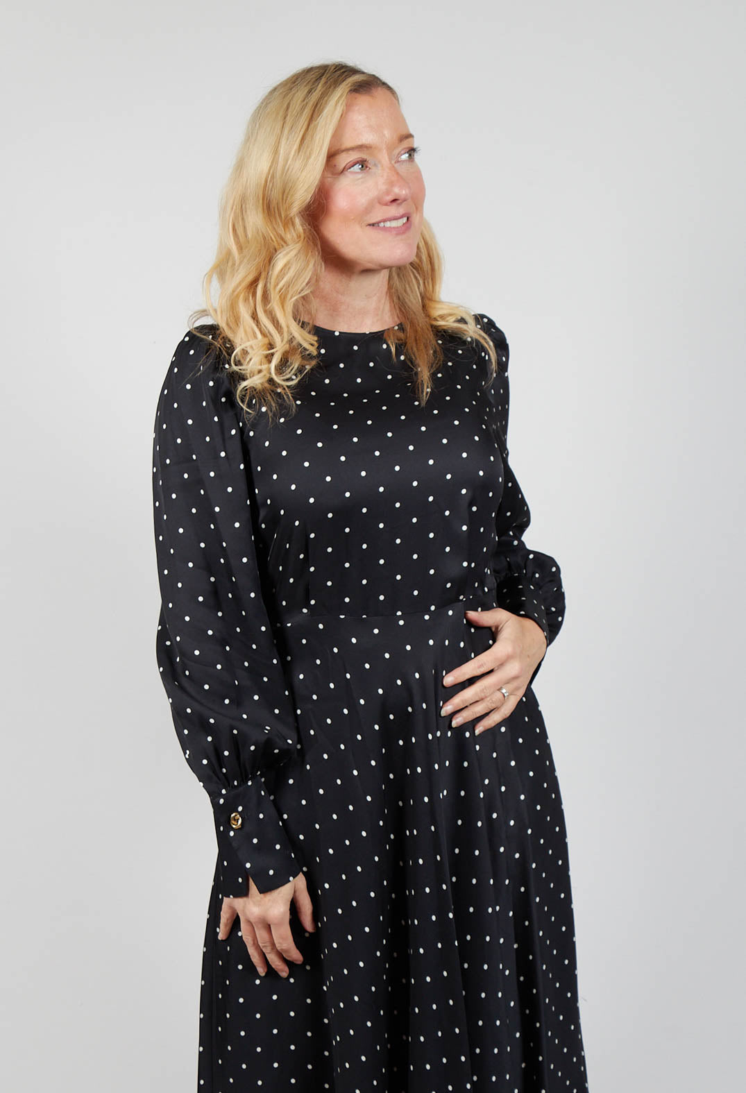 Beatrice B Mary Dress in Black Polkadot | Olivia May
